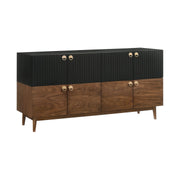 Amigo Black Veneer and Walnut Wood Buffet - Furniture City (CA)l