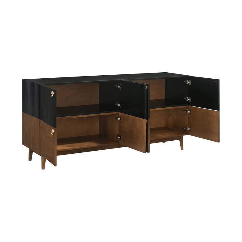 Amigo Black Veneer and Walnut Wood Buffet - Furniture City (CA)l