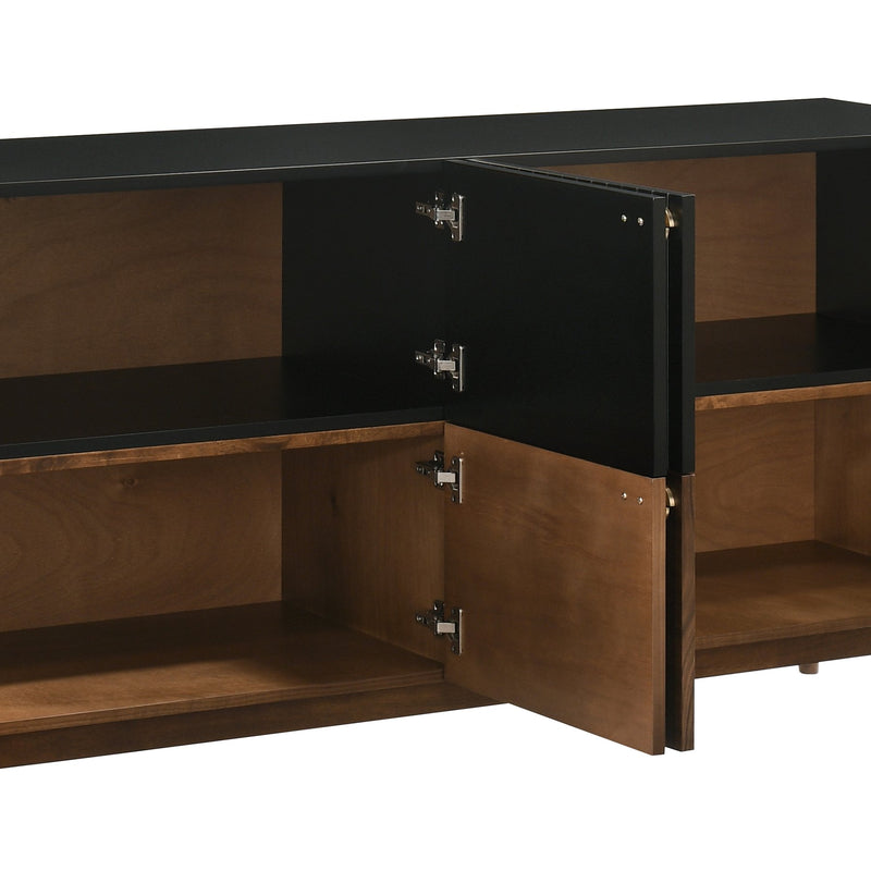 Amigo Black Veneer and Walnut Wood Buffet - Furniture City (CA)l