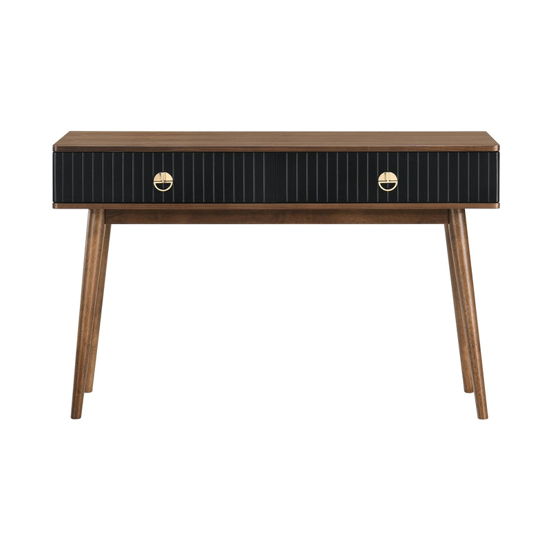 Amigo Black Veneer and Walnut Wood Console Table - Furniture City (CA)l
