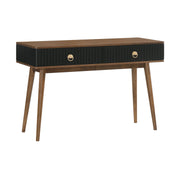 Amigo Black Veneer and Walnut Wood Console Table - Furniture City (CA)l