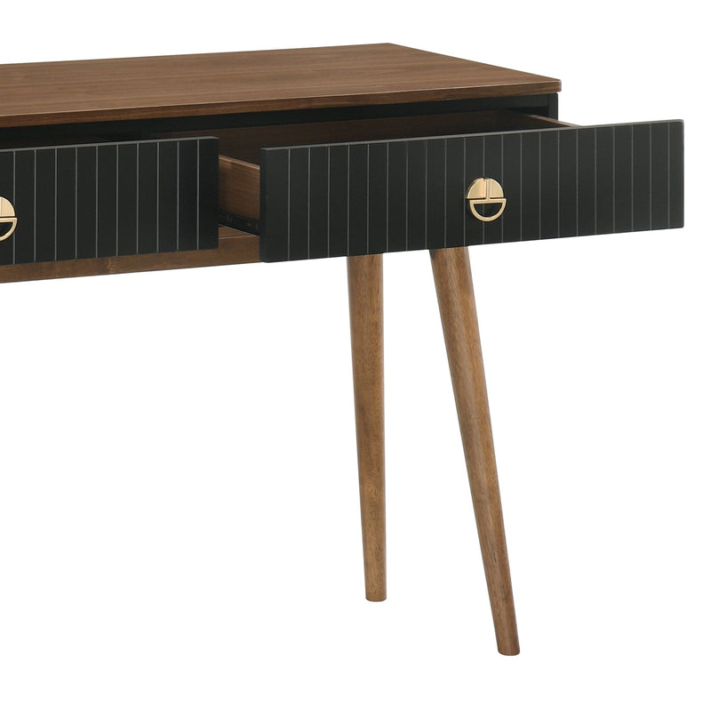 Amigo Black Veneer and Walnut Wood Console Table - Furniture City (CA)l