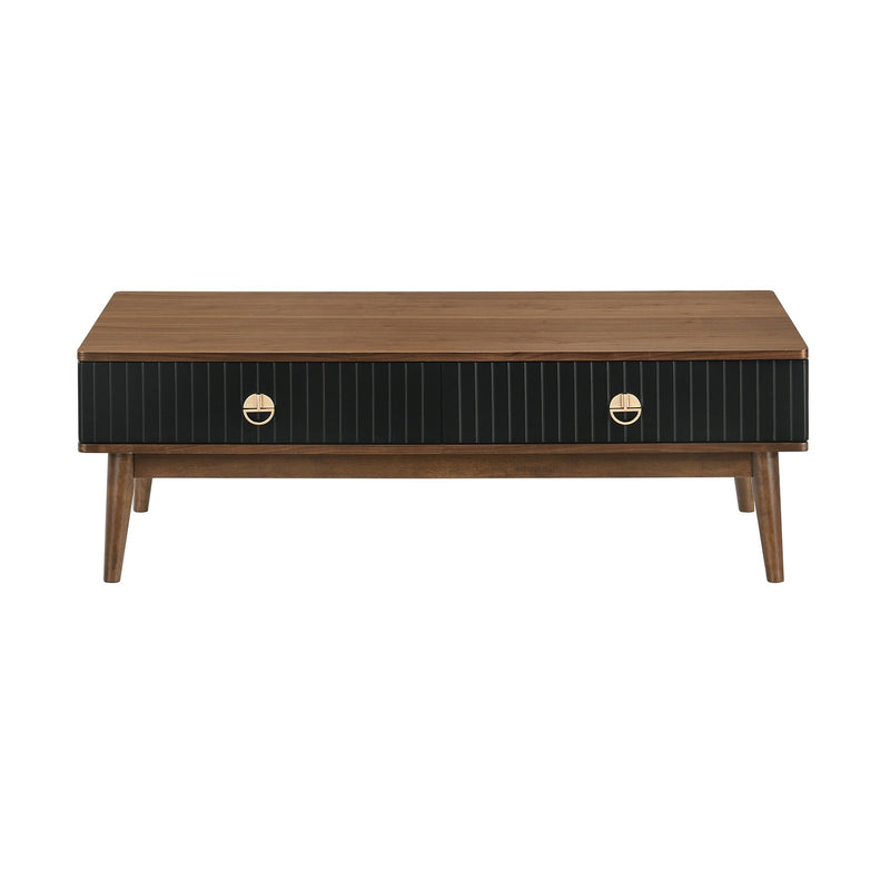 Amigo Black Veneer and Walnut Wood Coffee Table - Furniture City (CA)l