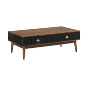 Amigo Black Veneer and Walnut Wood Coffee Table - Furniture City (CA)l