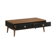 Amigo Black Veneer and Walnut Wood Coffee Table - Furniture City (CA)l