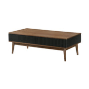 Amigo Black Veneer and Walnut Wood Coffee Table - Furniture City (CA)l