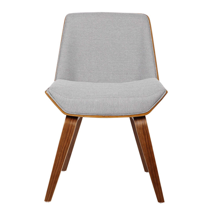 Agi Mid-Century Dining Chair in Walnut Wood and Gray Fabric