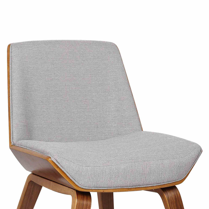 Agi Mid-Century Dining Chair in Walnut Wood and Gray Fabric - Furniture City (CA)l