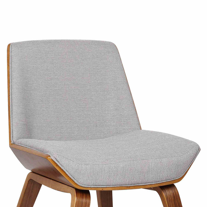 Agi Mid-Century Dining Chair in Walnut Wood and Gray Fabric