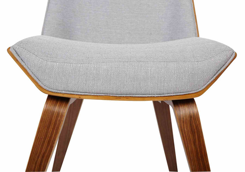 Agi Mid-Century Dining Chair in Walnut Wood and Gray Fabric - Furniture City (CA)l