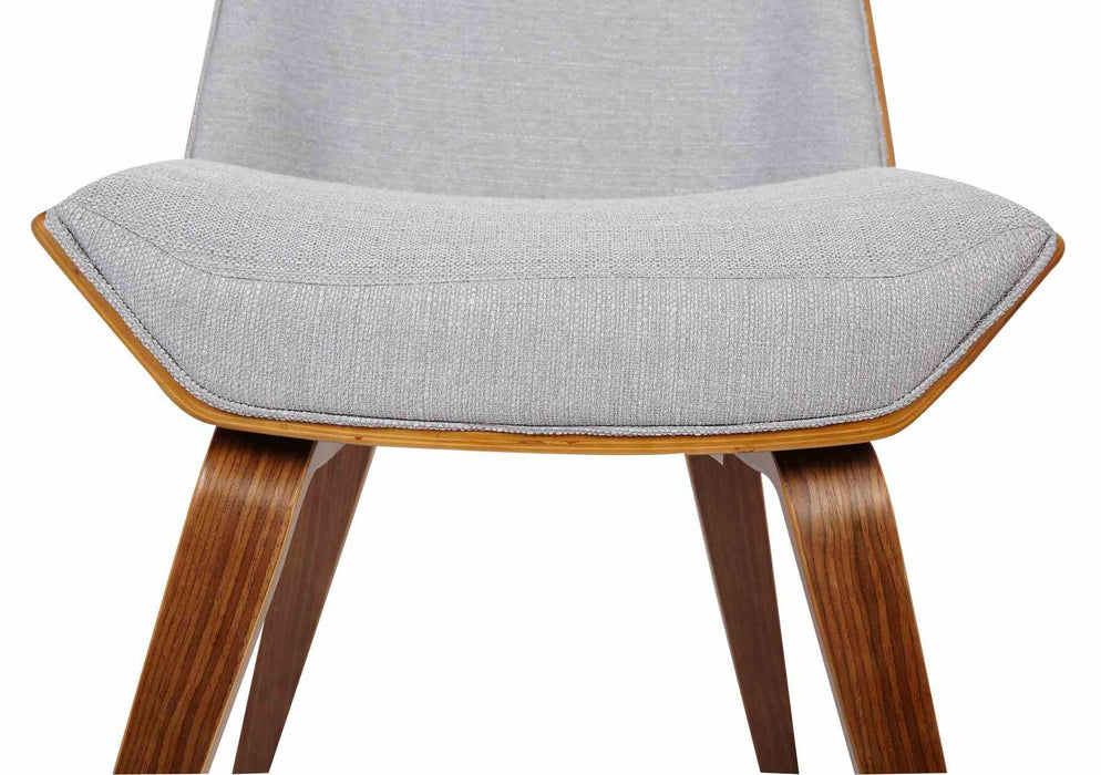 Agi Mid-Century Dining Chair in Walnut Wood and Gray Fabric