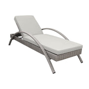Aloha Adjustable Patio Outdoor Chaise Lounge Chair in Gray Wicker and Cushions - Furniture City (CA)l