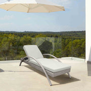 Aloha Adjustable Patio Outdoor Chaise Lounge Chair in Gray Wicker and Cushions - Furniture City (CA)l