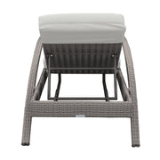 Aloha Adjustable Patio Outdoor Chaise Lounge Chair in Gray Wicker and Cushions - Furniture City (CA)l