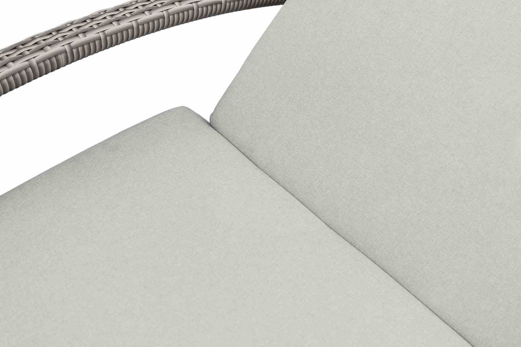 Aloha Adjustable Patio Outdoor Chaise Lounge Chair in Gray Wicker and Cushions