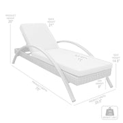 Aloha Adjustable Patio Outdoor Chaise Lounge Chair in Gray Wicker and Cushions - Furniture City (CA)l