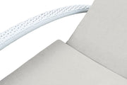 Aloha Adjustable Patio Outdoor Chaise Lounge Chair in White Wicker and Gray Cushions - Furniture City (CA)l