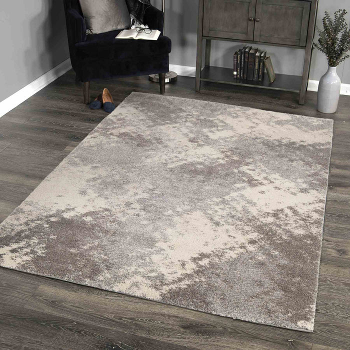 Airhaven Contemporary 5x8 Area Rug in Cream/Gray
