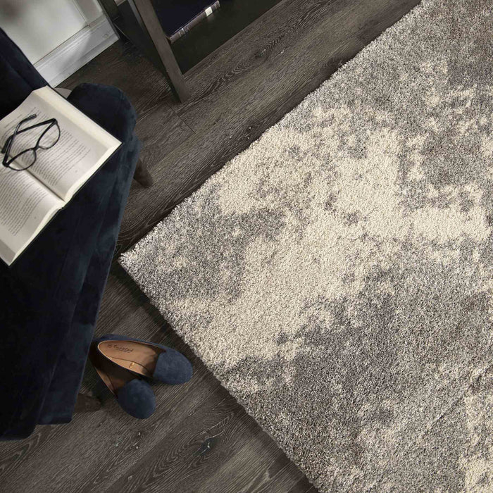 Airhaven Contemporary 8x10 Area Rug in Cream/Gray