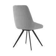 Alison Swivel Gray Velvet and Metal Dining Room Chairs - Set of 2 - Furniture City (CA)l
