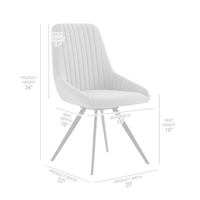 Alison Swivel Gray Velvet and Metal Dining Room Chairs - Set of 2