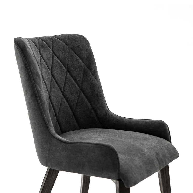 Alana Charcoal Upholstered Dining Chair - Set of 2 - Furniture City (CA)l