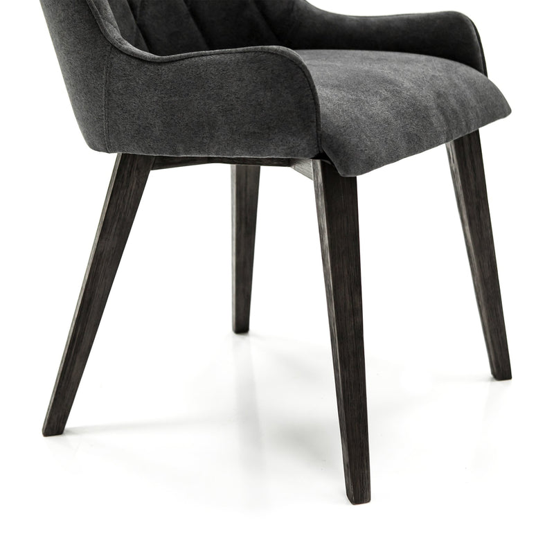 Alana Charcoal Upholstered Dining Chair - Set of 2 - Furniture City (CA)l