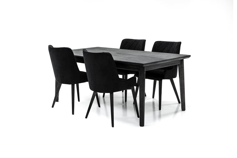 Alana Charcoal Upholstered Dining Chair - Set of 2 - Furniture City (CA)l