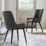 Alana Charcoal Upholstered Dining Chair - Set of 2 - Furniture City (CA)l