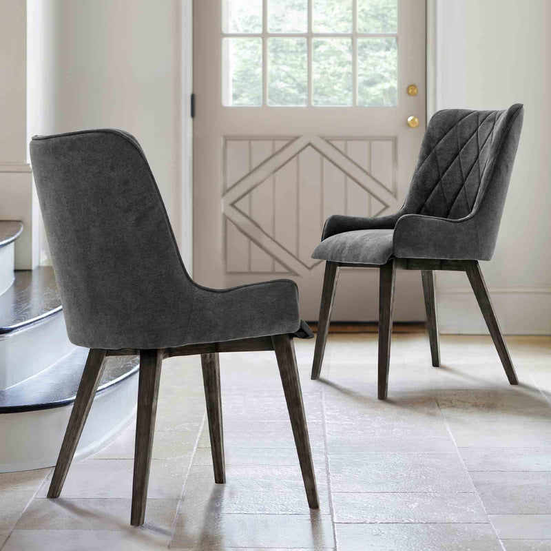 Alana Charcoal Upholstered Dining Chair - Set of 2 - Furniture City (CA)l