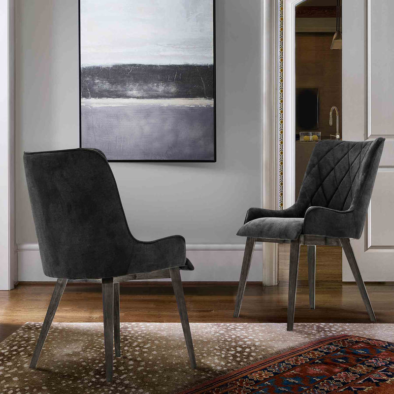 Alana Midnight Upholstered Dining Chair - Set of 2 - Furniture City (CA)l