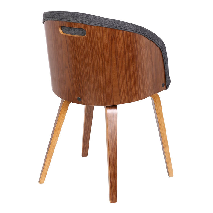 Alpine Mid-Century Dining Chair in Charcoal Fabric with Walnut Wood