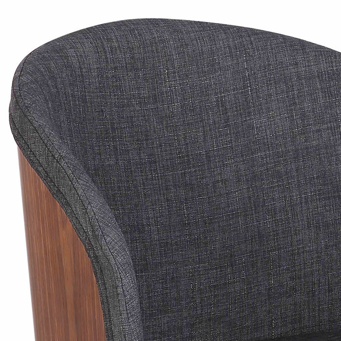 Alpine Mid-Century Dining Chair in Charcoal Fabric with Walnut Wood