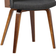 Alpine Mid-Century Dining Chair in Charcoal Fabric with Walnut Wood - Furniture City (CA)l