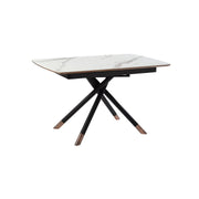 Alora Extendable Dining Table with Light Gray Ceramic and Wood Top and Metal Legs - Furniture City (CA)l