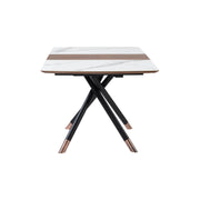 Alora Extendable Dining Table with Light Gray Ceramic and Wood Top and Metal Legs - Furniture City (CA)l