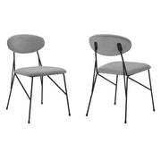 Alice Gray Velvet and Metal Dining Room Chairs - Set of 2 - Furniture City (CA)l