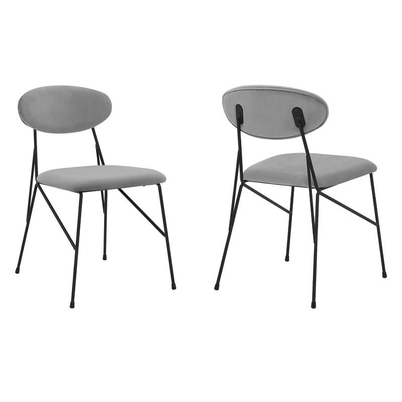 Alice Gray Velvet and Metal Dining Room Chairs - Set of 2 - Furniture City (CA)l