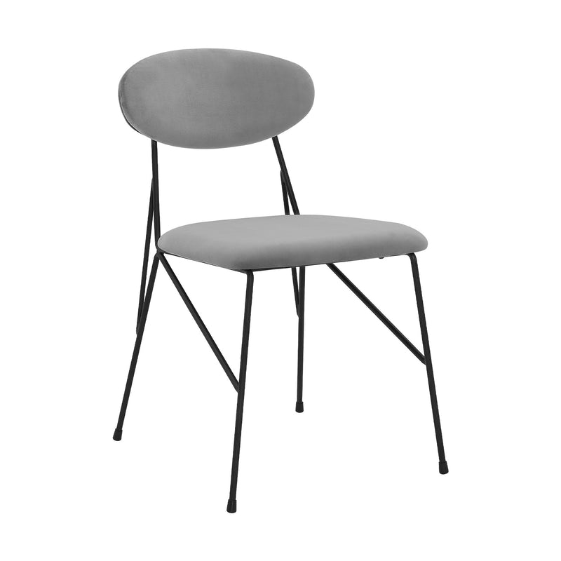 Alice Gray Velvet and Metal Dining Room Chairs - Set of 2 - Furniture City (CA)l