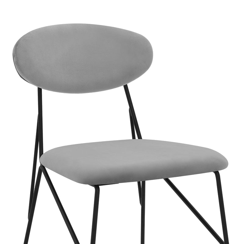 Alice Gray Velvet and Metal Dining Room Chairs - Set of 2 - Furniture City (CA)l