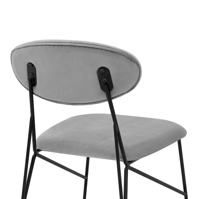 Alice Gray Velvet and Metal Dining Room Chairs - Set of 2 - Furniture City (CA)l