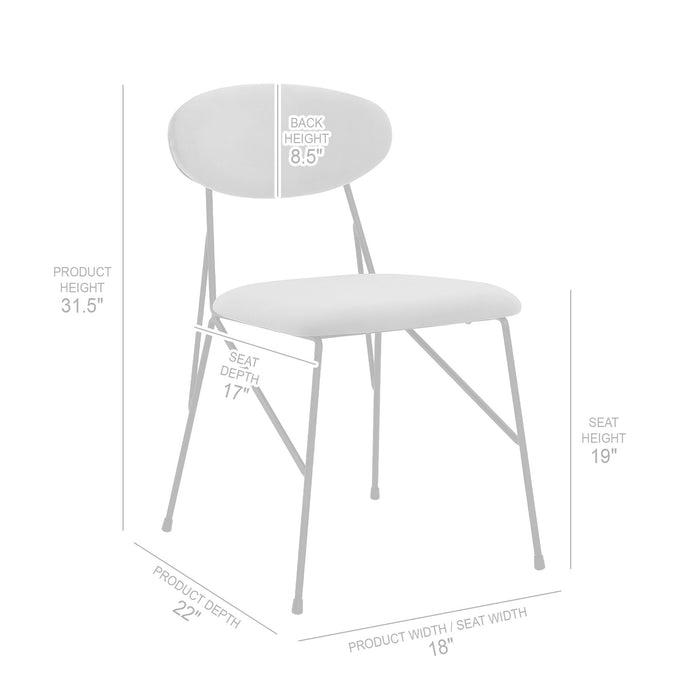 Alice Gray Velvet and Metal Dining Room Chairs - Set of 2