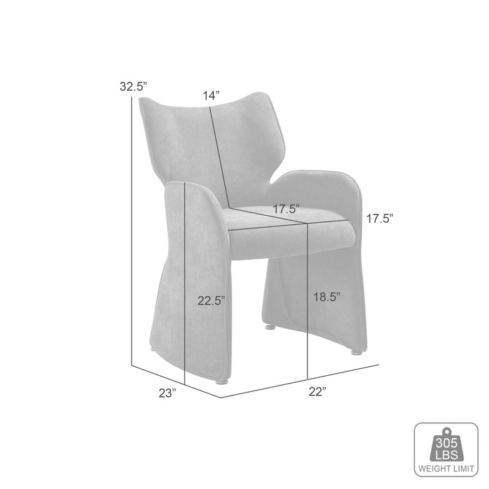 Alicia Modern Curved Back Gray Upholstered Dining Chair