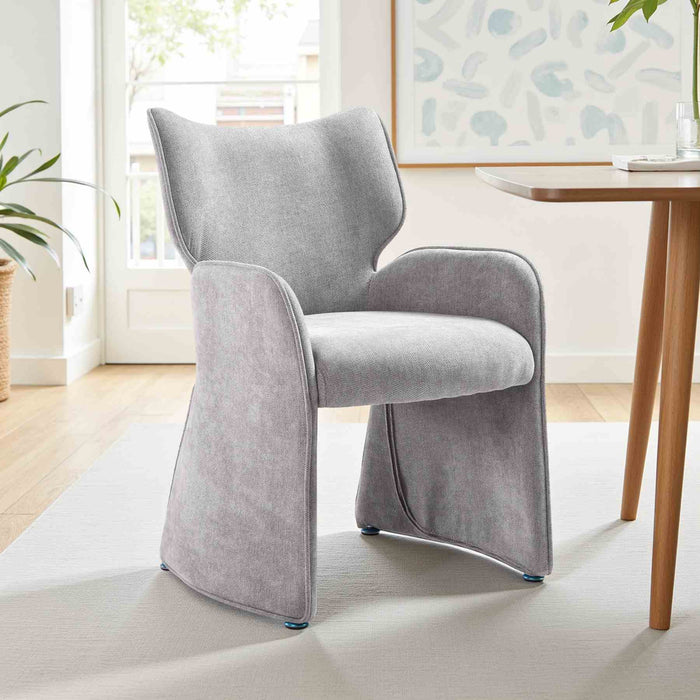 Alicia Modern Curved Back Gray Upholstered Dining Chair