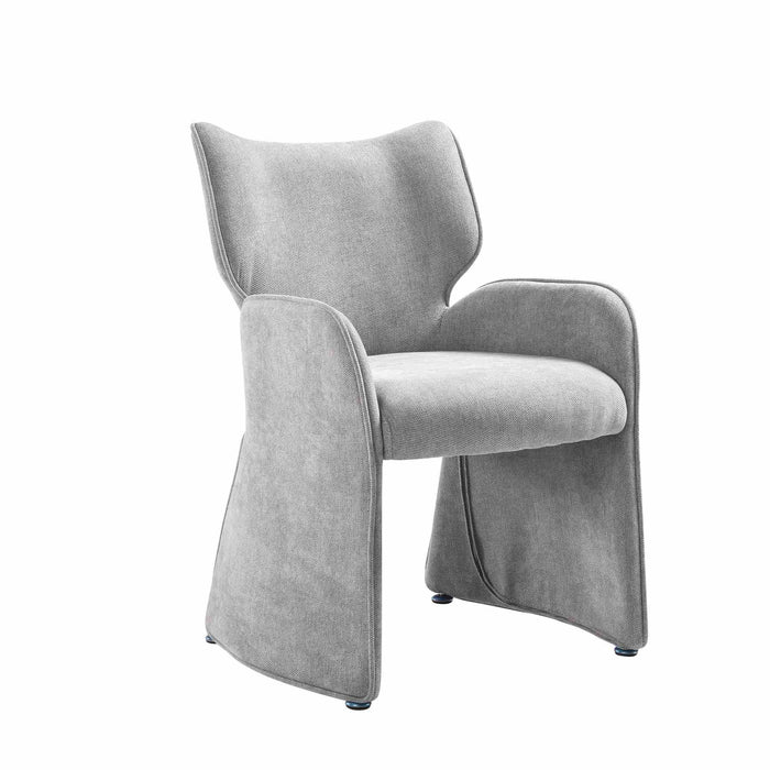 Alicia Modern Curved Back Gray Upholstered Dining Chair