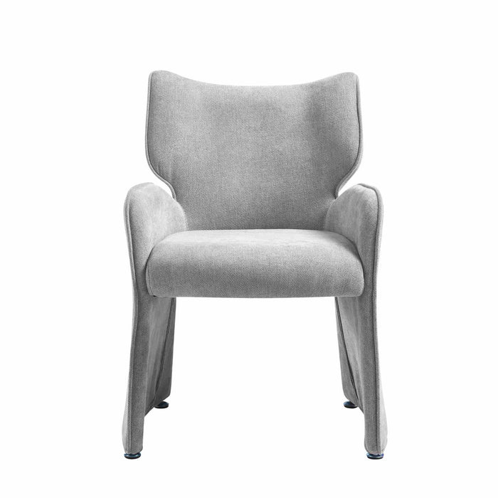 Alicia Modern Curved Back Gray Upholstered Dining Chair