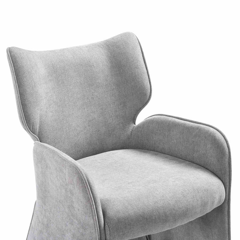 Alicia Modern Curved Back Gray Upholstered Dining Chair - Furniture City (CA)l
