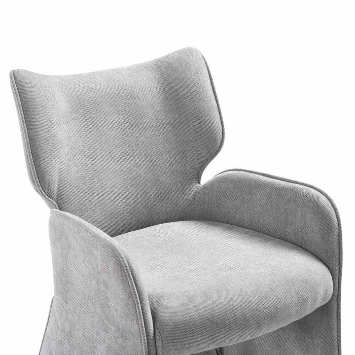 Alicia Modern Curved Back Gray Upholstered Dining Chair