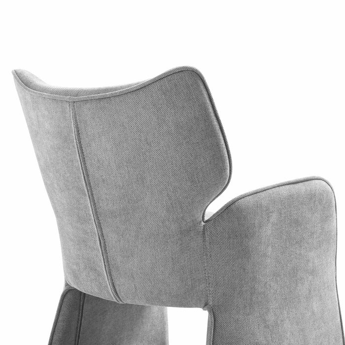 Alicia Modern Curved Back Gray Upholstered Dining Chair