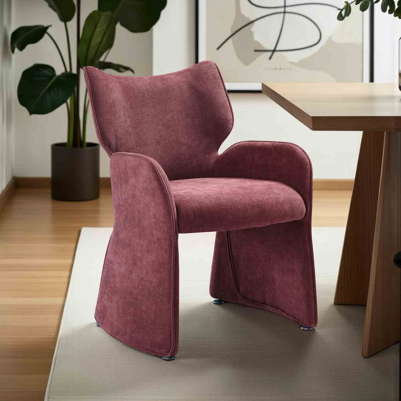 Alicia Modern Curved Back Plum Upholstered Dining Chair - Furniture City (CA)l